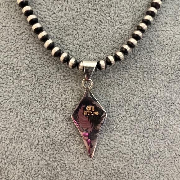 ❤️ Zuni Galaxy Native American Signed “GI” Saguro Cactus Desert Pendant 4.1gms - Picture 4 of 14